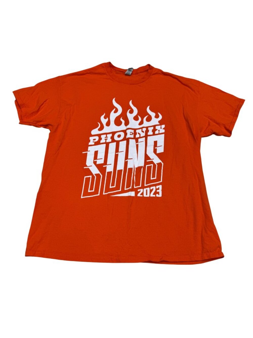 Gildan Phoenix Suns 2023 T-Shirt Heavy Cotton Men's Orange Flame Graphic, Sz XL